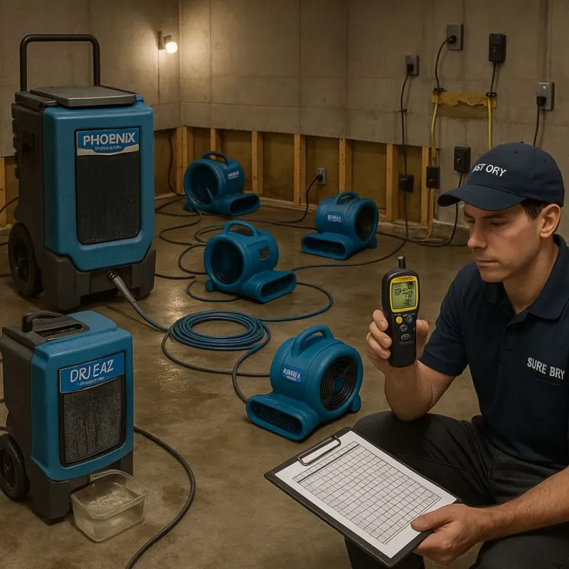 Structural Drying and Dehumidification process in Broadview Heights, OH